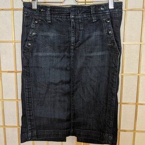 Level 99 Dark Wash Stretch Denim Pencil Skirt